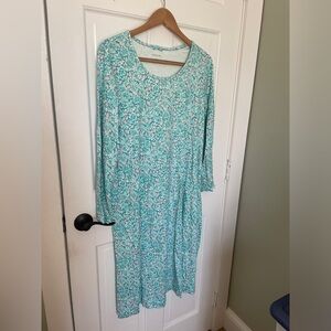 Lands’ End Women's Cotton Long Sleeve Midcalf Nightgown - XL (18)